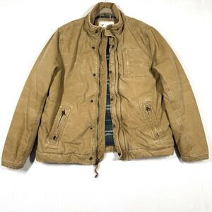 Vintage American Eagle Jacket Mens XL Brown Bomber Field Twill Plaid Lined Y2K